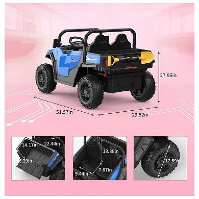 24V Ride on Dump Truck with Remote Control, Electric Dump Bed & Extra Shovel