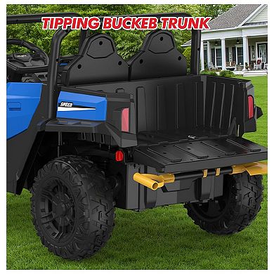 24V Ride on Dump Truck with Remote Control, Electric Dump Bed & Extra Shovel