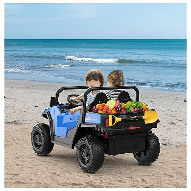 24V Ride on Dump Truck with Remote Control, Electric Dump Bed & Extra Shovel