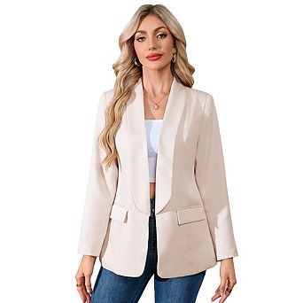 Women's Blazer Business Casual Lightweight Suit Long Sleeve Slim Office Jacket With Pockets