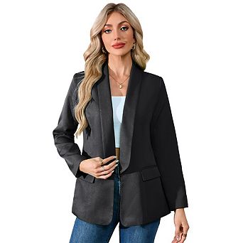 Women's Blazer Business Casual Lightweight Suit Long Sleeve Slim Office Jacket With Pockets