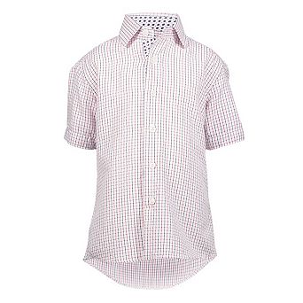 Elie Balleh Boys Slim Fit Plaid Short Sleeve Button-down Shirt