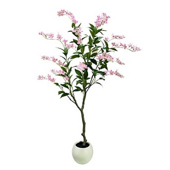 4Ft/5Ft/6Ft Potted Jasmine Tree, 3D Realistic UV-Resistant Artificial Plant, Suitable for Indoor