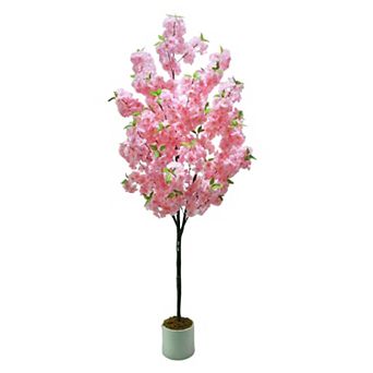 Artificial Cherry Blossoms Tree Faux Cherry Blossom Fake Tree Faux Silk Artificial Plants for Decor