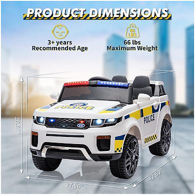 12V Kids Ride on Police Car with Remote Control Toddler Electric Truck Ride on Toy