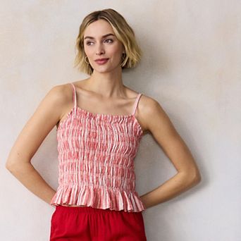 Women's LC Lauren Conrad Smocked Peplum Tank Top