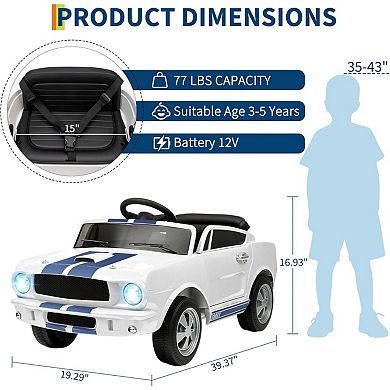Licensed Shelby GT350 Kids Electric Car with Parent Remote Control