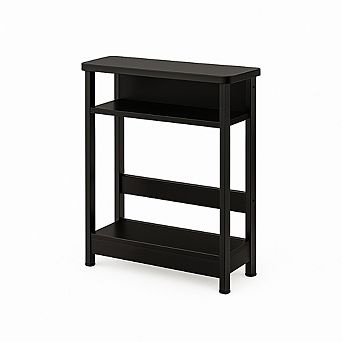 Narrow Side Table with Storage Shelf and Magazine Rack Slim Nightstand Bathroom Bedside Table