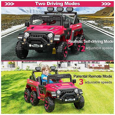 Ride on Car with 6 EVA Wheels&4WD, 24V Battery Powered Electric Car for Kids