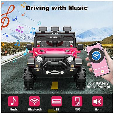 Ride on Car with 6 EVA Wheels&4WD, 24V Battery Powered Electric Car for Kids