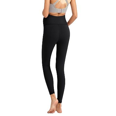 Women' s High Waist Maternity Leggings with Over Belly Panel and Side Utility Pockets