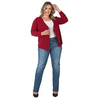 Plus Size Cardigan Button Up Long Sleeve Cashmere Sweater