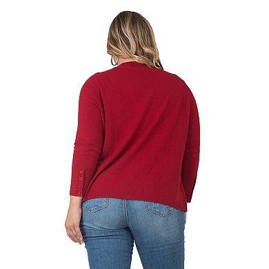 Plus Size Cardigan Button Up Long Sleeve Cashmere Sweater