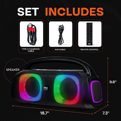Pyle 160W Dual 5-Inch Bluetooth Boombox Speaker