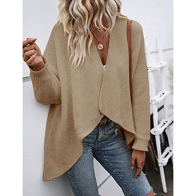 Women's Casual Lapel Cardigan Sweaters Long Sleeve Open Front Coat