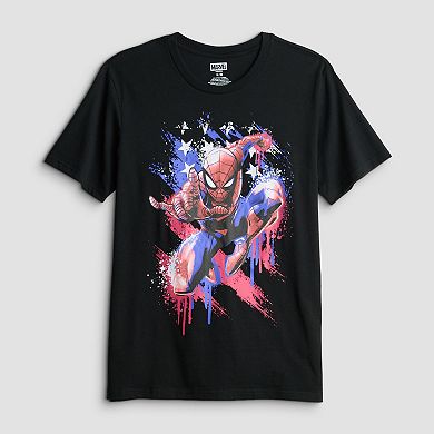 Men's Marvel Spiderman Americana Graphic Tee