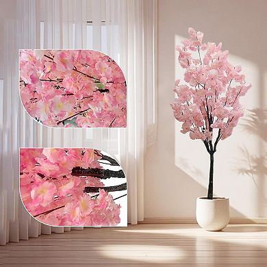 IDEALHOUSE Artificial Cherry Blossom Tree with Pink Flowers and Bendable Branches