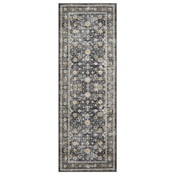 Washable Distressed Floral Area Rugs, Vintage Boho Throw Carpet Runner Rugs Indoor Outdoor