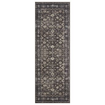 Washable Distressed Floral Area Rugs, Vintage Boho Throw Carpet Runner Rugs Indoor Outdoor