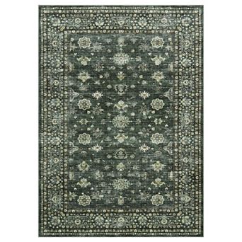 Washable Distressed Floral Area Rugs, Vintage Boho Throw Carpet Runner Rugs Indoor Outdoor