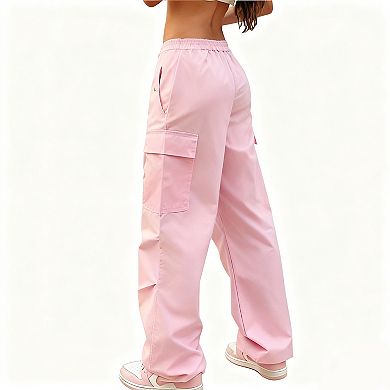Women's Cargo Joggers Fashion Drawstring Waist Pants with Multiple Pockets