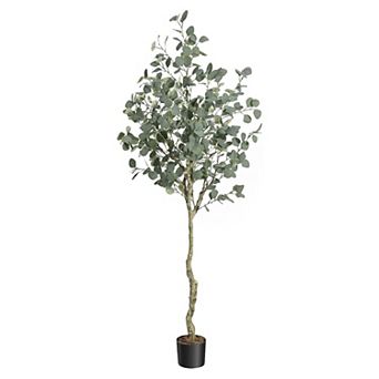 IDEALHOUSE 6FT Artificial Eucalyptus Tree, Tall Faux Plant for Indoor Home Decor