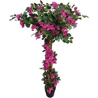 IDEALHOUSE Artificial Bougainvillea Tree with Pink Flowers and Plastic Pot