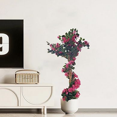 IDEALHOUSE Artificial Bougainvillea Tree with Pink Flowers and Plastic Pot