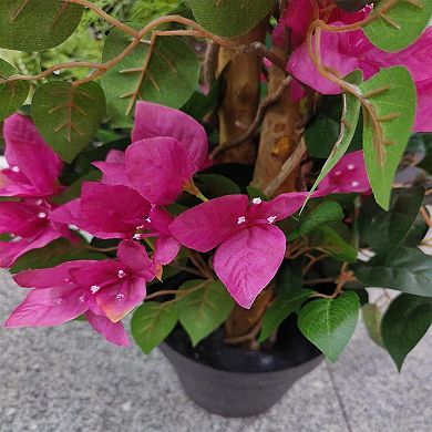 IDEALHOUSE Artificial Bougainvillea Tree with Pink Flowers and Plastic Pot