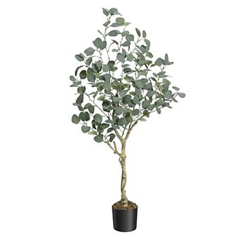 IDEALHOUSE 4FT Artificial Eucalyptus Tree, Faux Plant with Bendable Branches