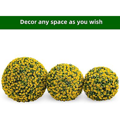 IDEALHOUSE Artificial Rose Topiary Ball Set of 2, Faux Greenery and Flower Décor