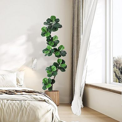 IDEALHOUSE Artificial Fiddle Leaf Fig Tree, S-Curve Design with Planter