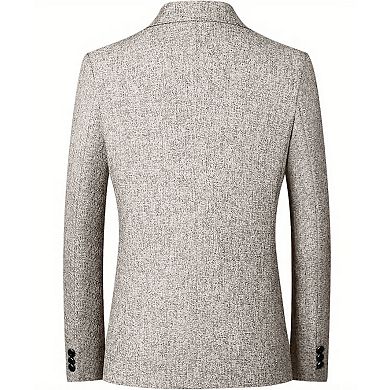 Men's Single Breasted Wrinkle Resistant Suit Jacket with Peak Lapel Casual Sport Blazer Coat