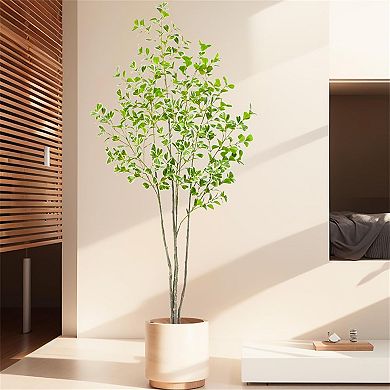 IDEALHOUSE Artificial Ficus Tree Lifelike Heart-Shaped Leaves, Green