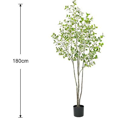 IDEALHOUSE Artificial Ficus Tree Lifelike Heart-Shaped Leaves, Green