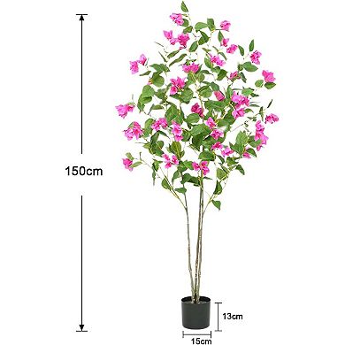 IDEALHOUSE Artificial Bougainvillea Tree with Pink Flowers and Bendable Branches