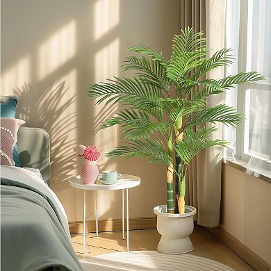 IDEALHOUSE 5FT Artificial Golden Cane Palm Tree Set of 2