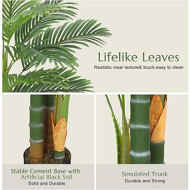 IDEALHOUSE 5FT Artificial Golden Cane Palm Tree Set of 2