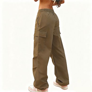 Women's Cargo Joggers Fashion Drawstring Waist Pants with Multiple Pockets
