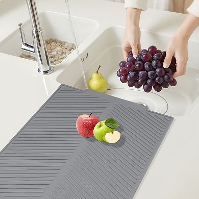 1Pc Silicone Dish Drying Mat for Kitchen Counter, Heat Resistant Kitchen Mat 20.1*16.1 in