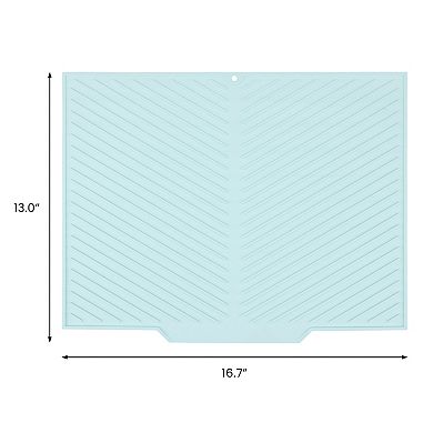 1Pc Silicone Dish Drying Mat for Counter, Easy Clean Waterproof Kitchen Mat 16.7*13 in