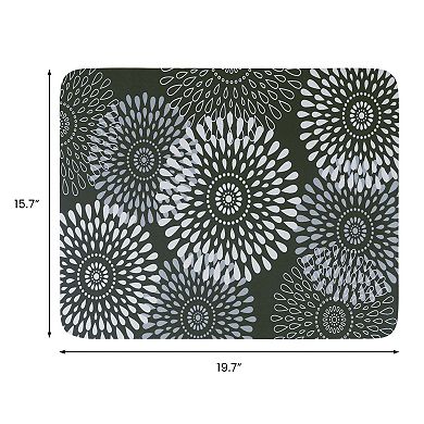 1Pc Large Diatomaceous Stone Dish Drying Mat, Floral Quick Dry Dish Drying Mats 19.7*15.7 in