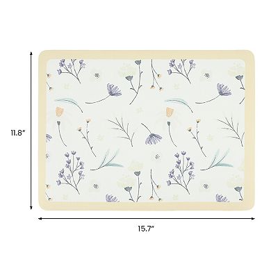 1Pc Diatomaceous Stone Dish Drying Mat, Floral Quick Dry Dish Drying Mats 15.7*11.8 in