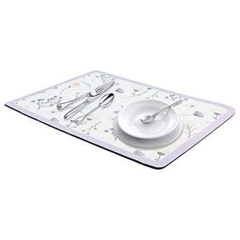 1 pc Diatomaceous Stone Dish Drying Mat, Floral Quick Dry Dish Drying Mats 15.7*11.8 in