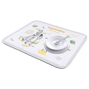 1 pc Large Diatomaceous Stone Dish Drying Mat, Pattern Quick Dry Dish Drying Mats 19.7*15.7 in