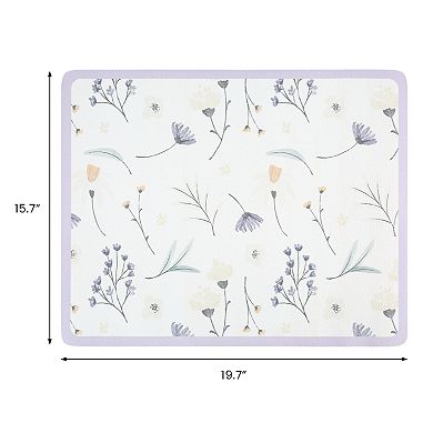 1Pc Diatomaceous Stone Dish Drying Mat, Floral Quick Dry Dish Drying Mats 19.7*15.7 in