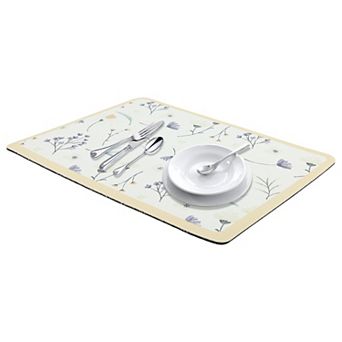 1 pc Diatomaceous Stone Dish Drying Mat, Floral Quick Dry Dish Drying Mats 19.7*15.7 in