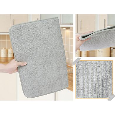 1Pc Dish Drying Mat, Absorbent Microfiber Kitchen Mat, Stone Absorbent Mat 23.6*17.7 in