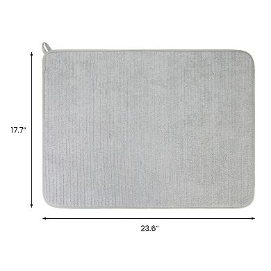 1Pc Dish Drying Mat, Absorbent Microfiber Kitchen Mat, Stone Absorbent Mat 23.6*17.7 in