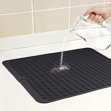 1Pc Silicone Dish Drying Mat, Easy Clean Waterproof Heat Resistant Mat 19.7*15.7 in